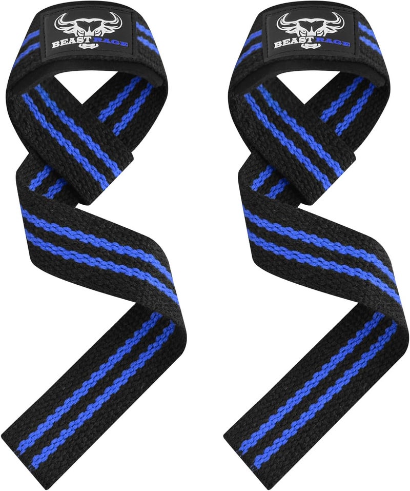 BEAST RAGE Lifting Wrist Straps for Weightlifting, Weight Lifting Straps Gym Grip Power Workouts Lifting Straps Padded Cotton Men Women Wrap Lift Deadlift Straps Hard Pull Exercise - Image 1